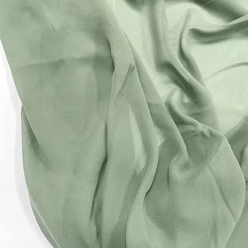 Elegant Green Chiffon Georgette Fabric for DIY Fashion & Decorations