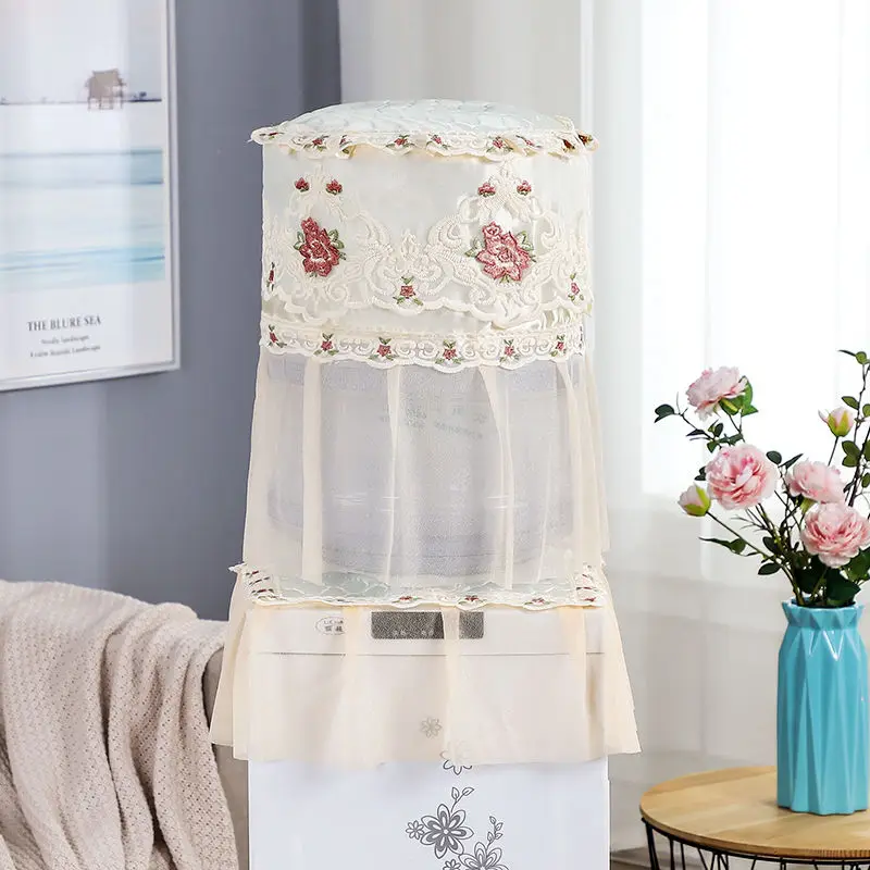 Household Water Dispenser Covers Dust-proof Multi-function Home Decoration Lace Floral Embroidered Cover 2pcs Rice Cooker Pads