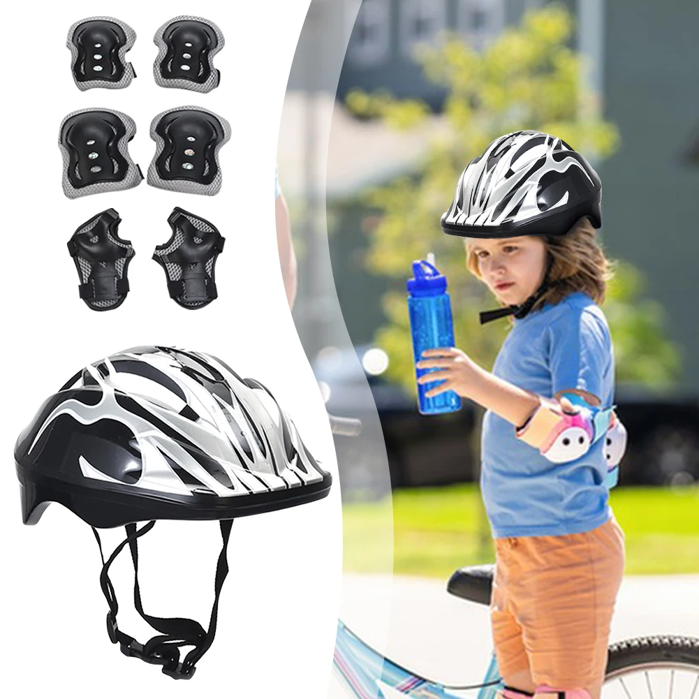 7Pcs/Set Kids Roller Skating Scooter Helmet Protection Safety Guard Boys Girls Safety Cycling Skateboard Helmet Knee Elbow Pads