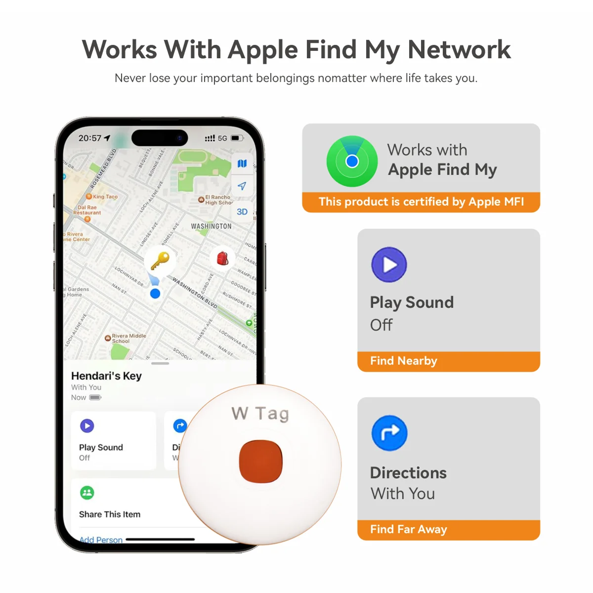 Compact Bluetooth Smart Tag Air Tracker with Global Positioning and Anti-Loss Features