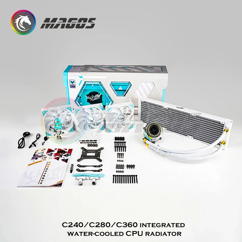 Valkyrie cpu aio-水冷argb,黒/白c240/c280/c360 ip co-ブランド