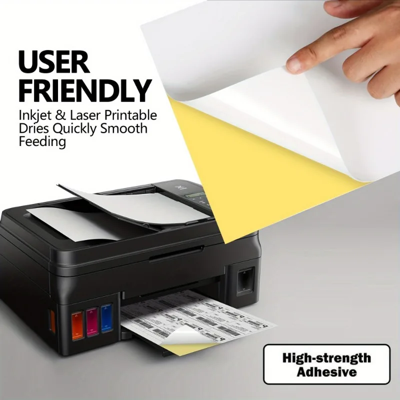 50 sheets Printing paper & A4 size stickers, suitable for laser printers and inkjet printers, self-adhesive printing paper