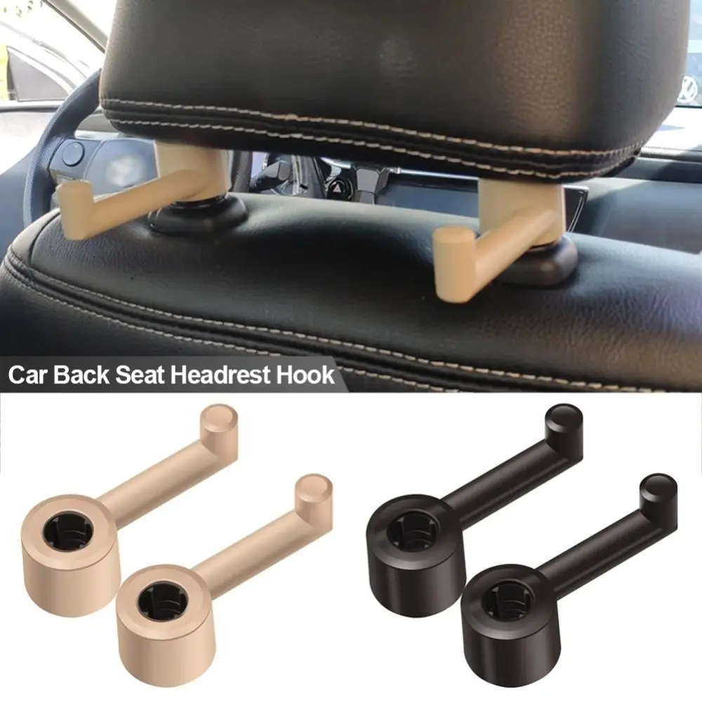 2PCS Plastic Car Back Seat Headrest Organizer Storage Hook Holder Metal Hanger For Groceries Garbage Bag Pouch Handbag Universal