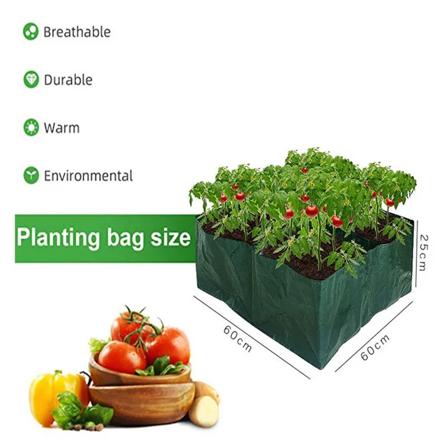 Kert Erkély Pe Zöldségtáska Rács Növényi Pot Farm Palánták Termesztett Táska Kiváló Minőségű És Tartós Szamóca. - Image 2