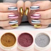 Poudre a ongle effet métallique effet miroir chromé, 3 boîtes, or argent Rose