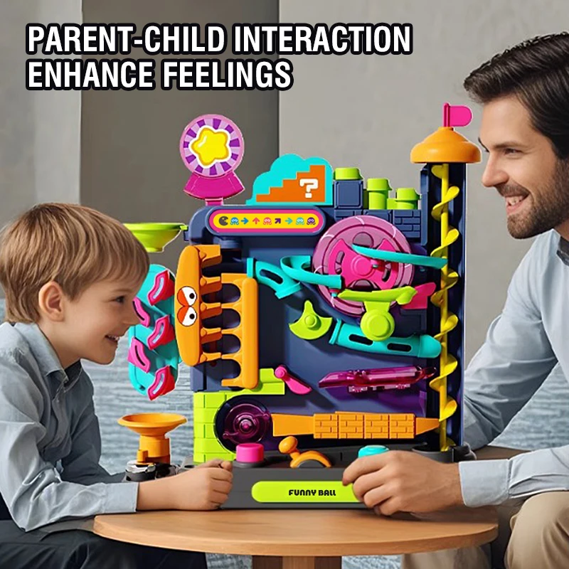 Track Adventure Game Rail Rolling ball Model Montessori Interactive Educational Toys Children Brainrain Animals Space Rocket Toy