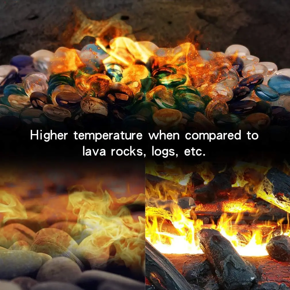 1/2 Inch Amber Luster Fire Glass 4