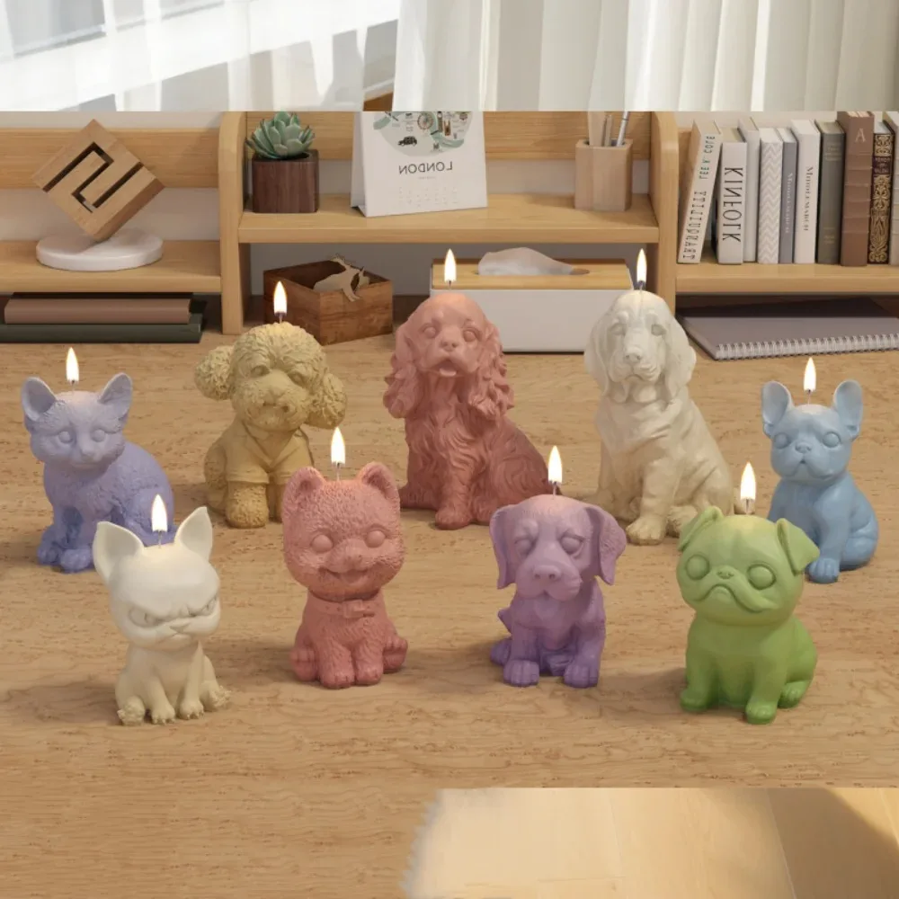 Cute 3D Dog Candle Mold 2