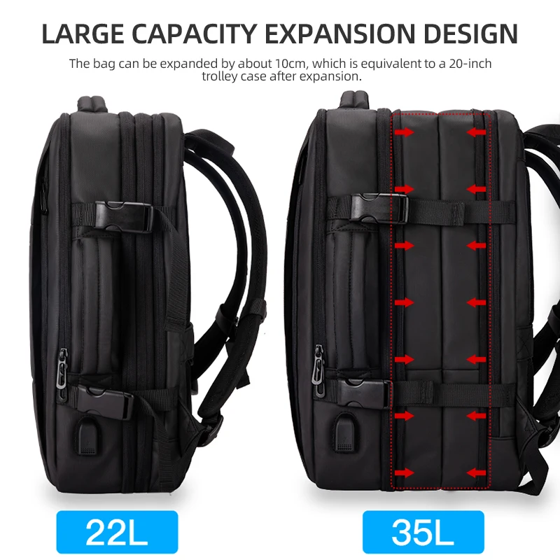 HcanKcan Business Travel Men Backpack Multifunction Large Capacity 17