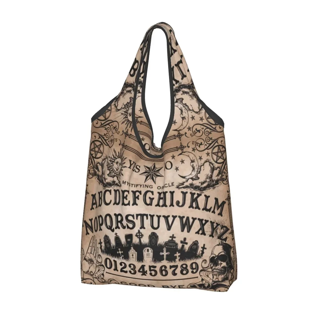 

Многоразовая сумка для покупок на тему Хэллоуина Witchcraft Ouija Board женская сумка-тоут портативная оккультная ведьма продуктовые сумки для покупок
