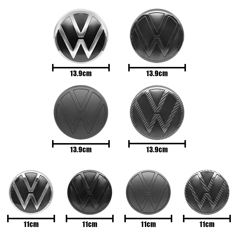 폭스바겐 VW 2피스 ABS 139mm 110mm 폭스바겐 폴로 자동차 전면 로고 그릴 배지 트렁크 배지 (폭스바겐 폴로 6 2용) 스타일링 몰딩