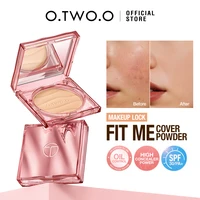 O.TWO.O Concealer Pressed Powder Oil-control Matte Soft-focus Sunprotection Waterproof Powder Cushion Compact Powder Face Makeup