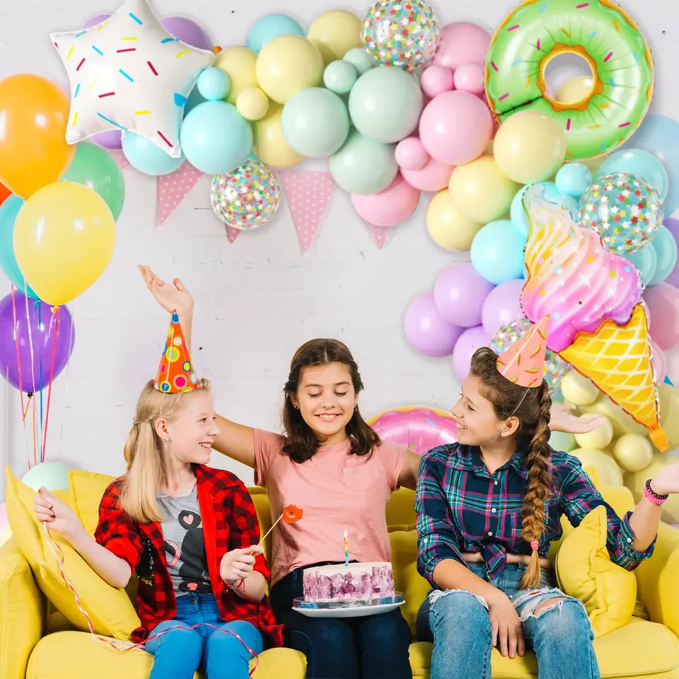 Faixa Aniversário Tema Sorvete - Decoração Festa Colorida Verão