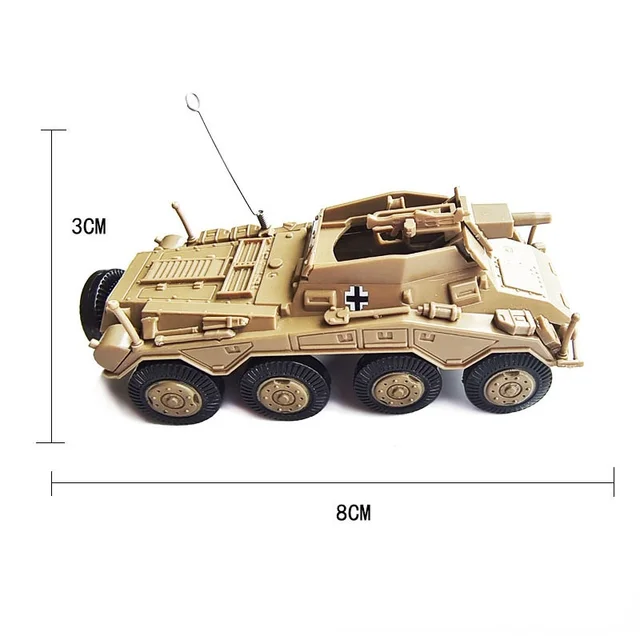 4D Assemble World War II Cougar Wheeled 1/72 Wheeled Armored Car Reconnaissance Car Model Child Toy Ornaments 4