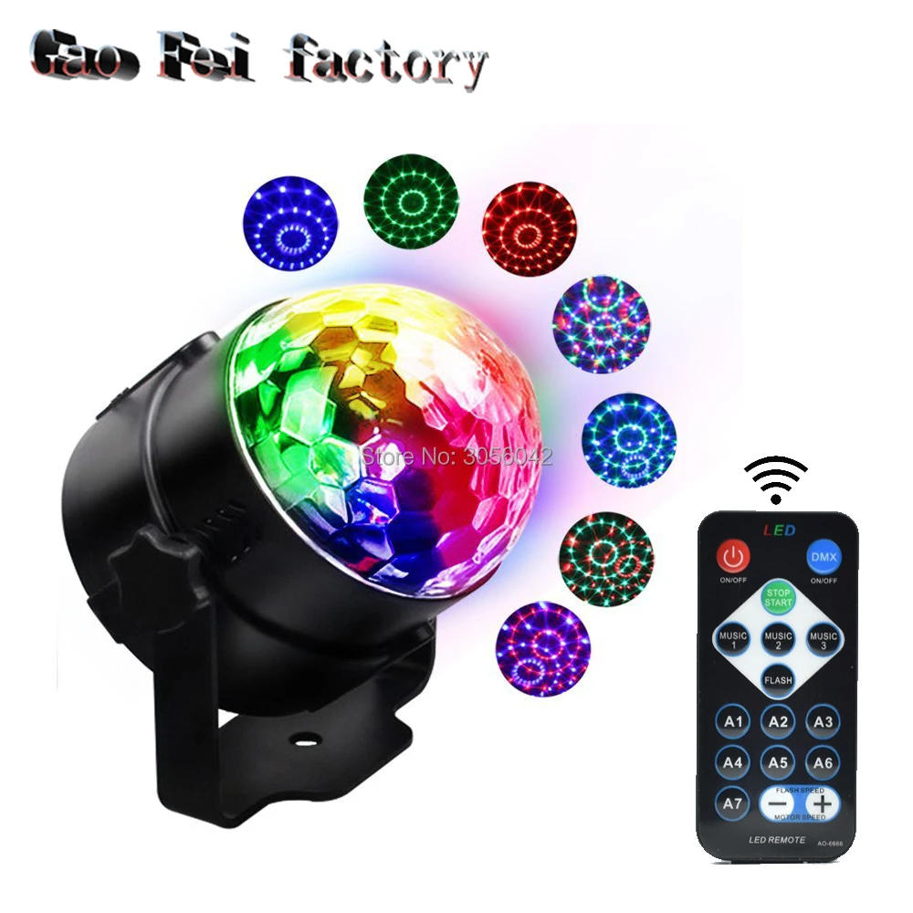 

RGB Led Party Lights Disco Ball Strobe Sound Activated Stage Lights Effect With Remote Control For DJ Birthday Xmas Wedding