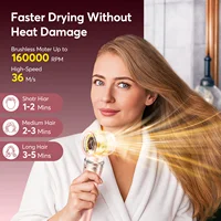 5 in 1 High-Speed Hot Air Styler Frizz-Free Fast Drying No Heat Damage Hair Dryer Curl Volumize Straighten with Travel Bag 5