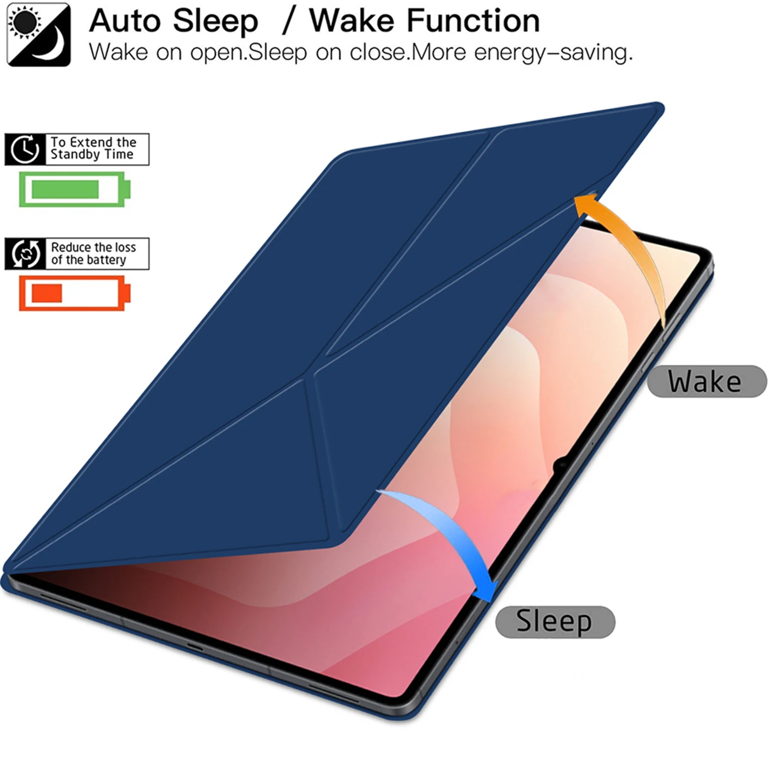 Smart Magnetic Case with Adjustable Stand and Auto Sleep/Wake Function