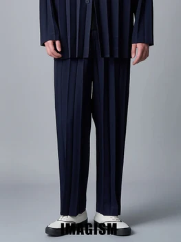 Miyake Fold 2024 Autunno e Inverno Nuovo Design di Nicchia da Uomo Casual Allentato Origami Pantaloni a Gamba Dritta 1