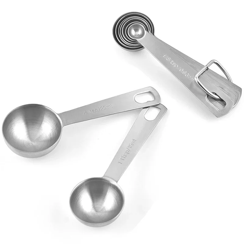 5/6/7/8/9/10Pcs Multipurpose Measuring Spoon with Scale Stainless Steel Measure Scoop kitchen measuring spoons measuring spoon set measuring cup and spoon set For Coffee Powder Sugar Baking Supplies