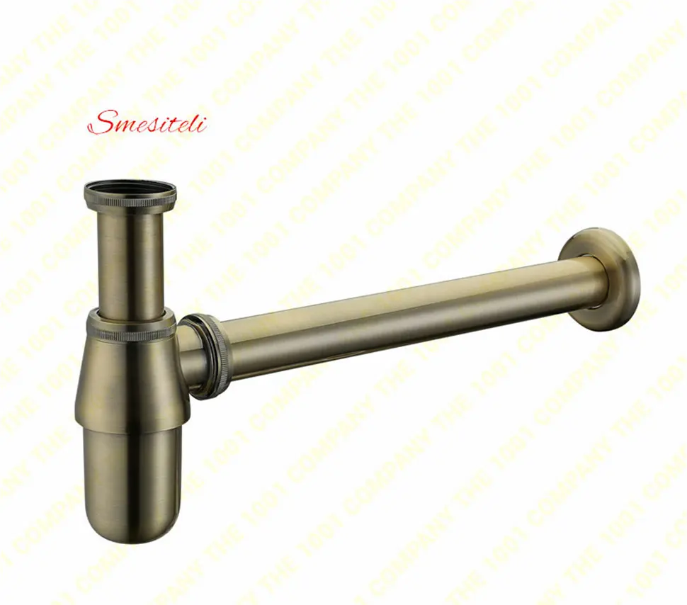 Description Picture 2 of itemSmesiteli Factory Direct Euro Basin Bottle Trap American Bathroom Plumbing P-Trap For Wash Basins Pipe Waste Drain Antique Bronz