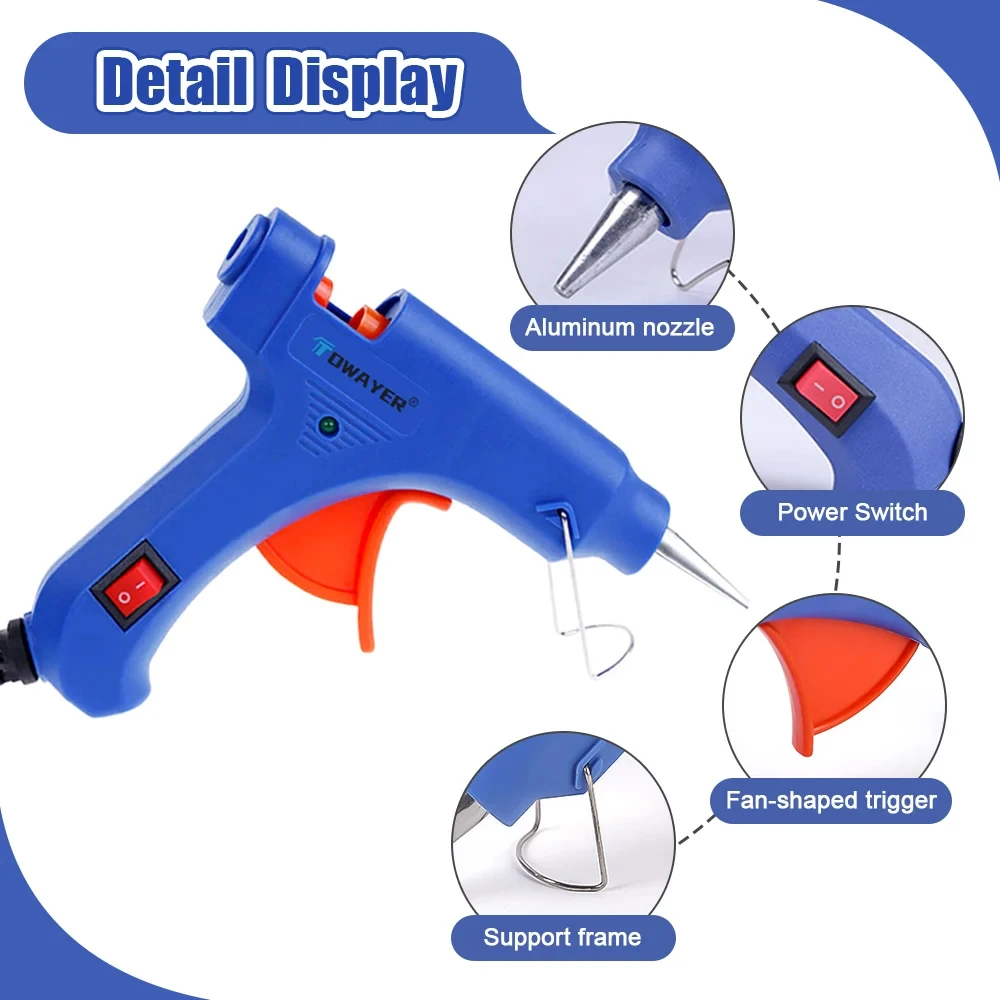 Hot Melt Glue Gun Industrial 20W Mini Guns Thermo Electric Mini Heat Temperature Thermo Electric Repair Tool with Glue Sticks 4
