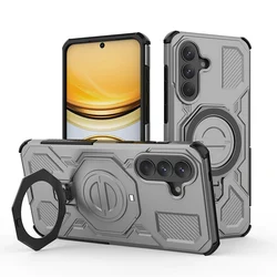 360° Rotating Magnetic Ring Holder Phone Case with TPU Plastic Back Cover - A36 5G or A56 5G (Gray)