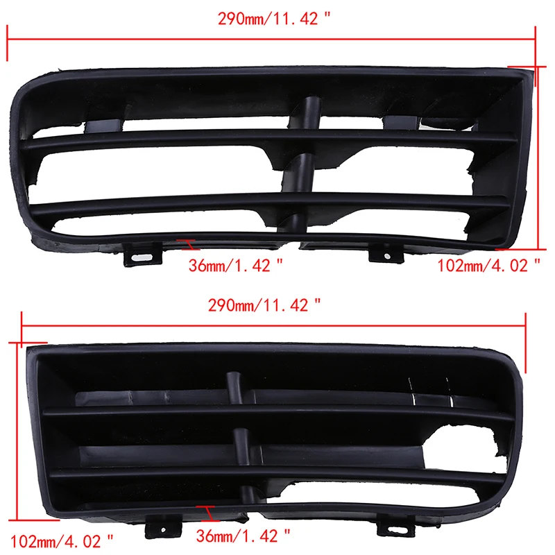 POSSBAY Front Lower Bumper Grille for VW Golf/Variant/4 Motion 1998 1999 2000 2001 2002 2003 2004 2005 2006 Foglamp Hood Grilles