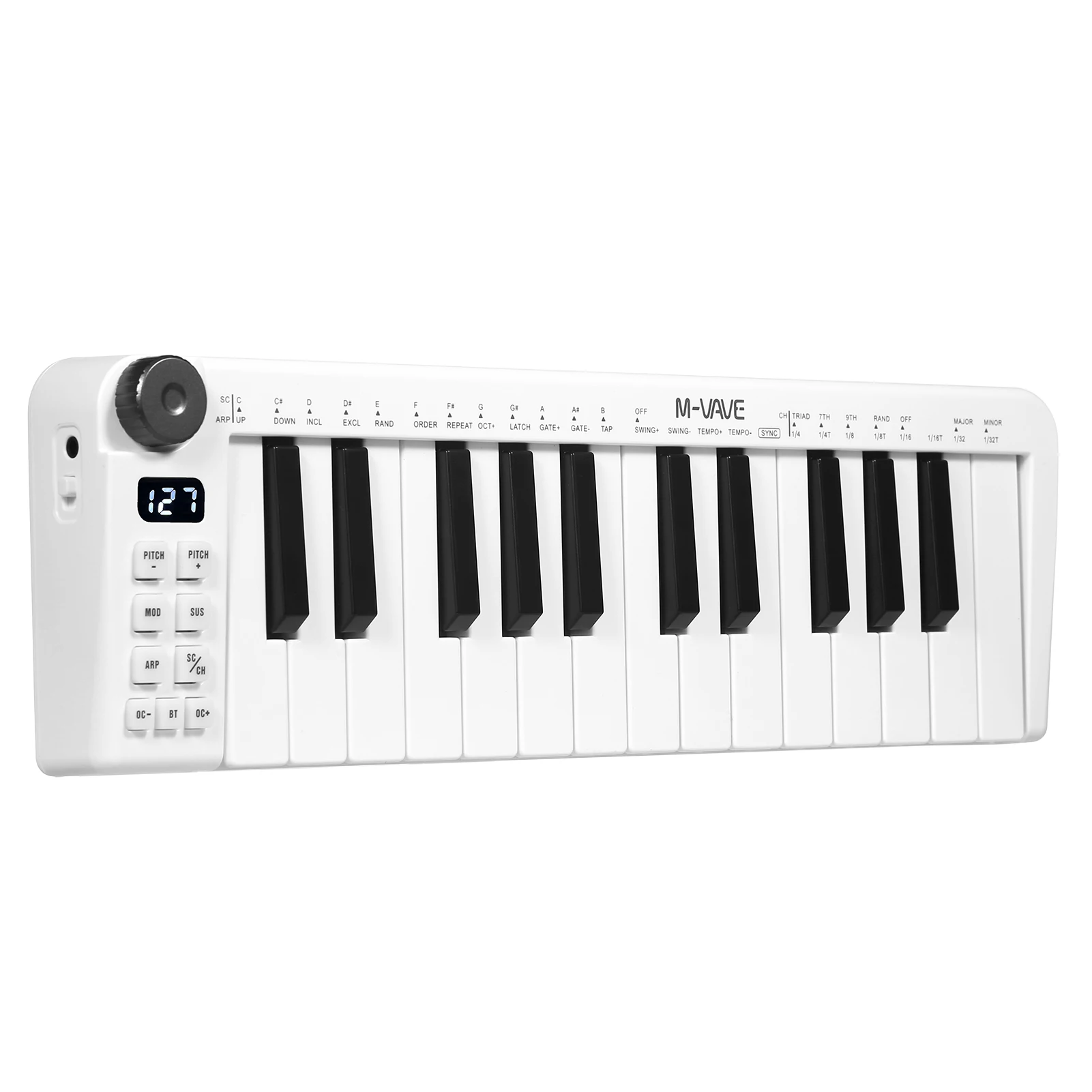 M-VAVE SMK-25mini MIDI Keyboard Rechargeable 25-Key MIDI Control Keyboard Mini Portable USB Controller