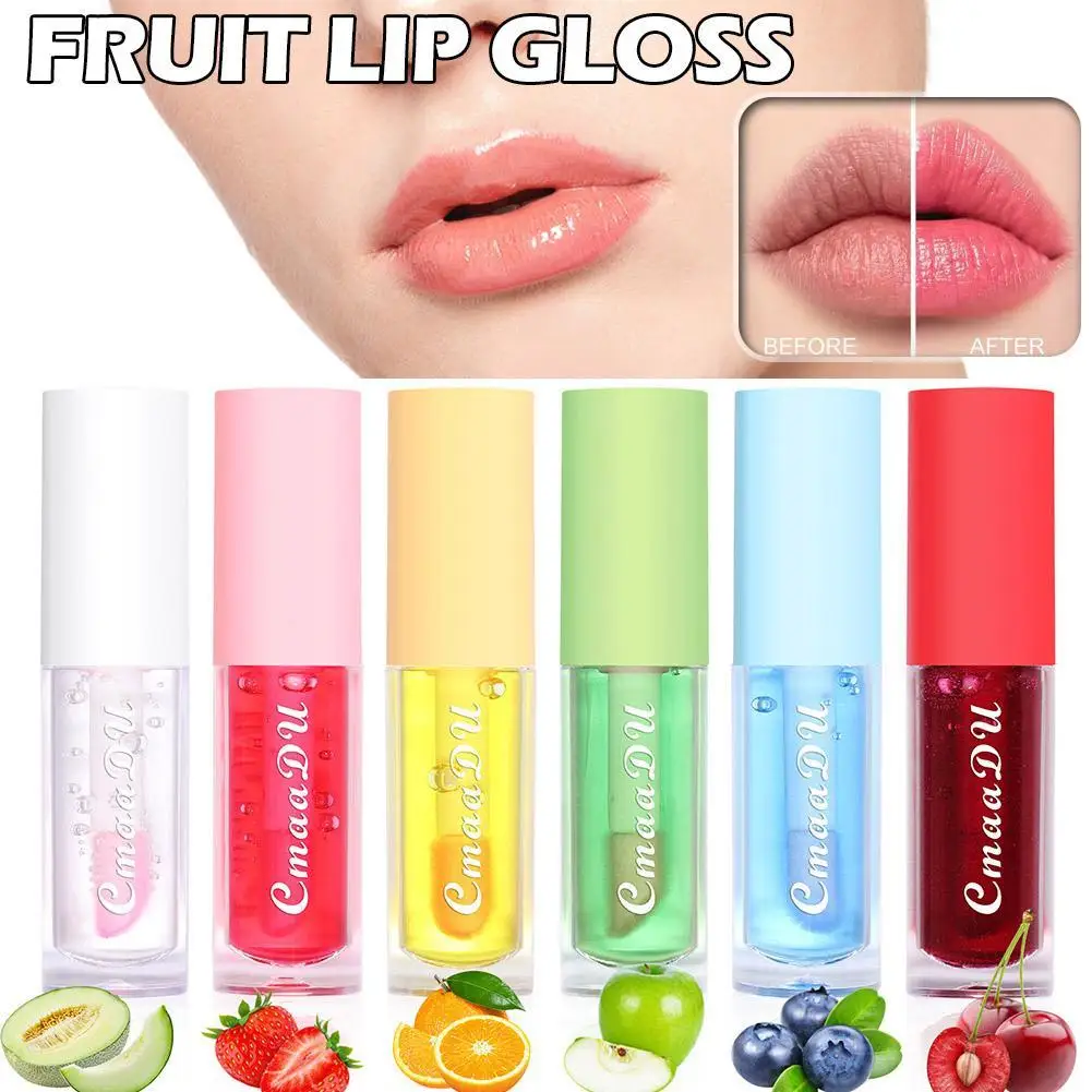 6 color fruit lip gloss temperature color changing mirror lip oil
