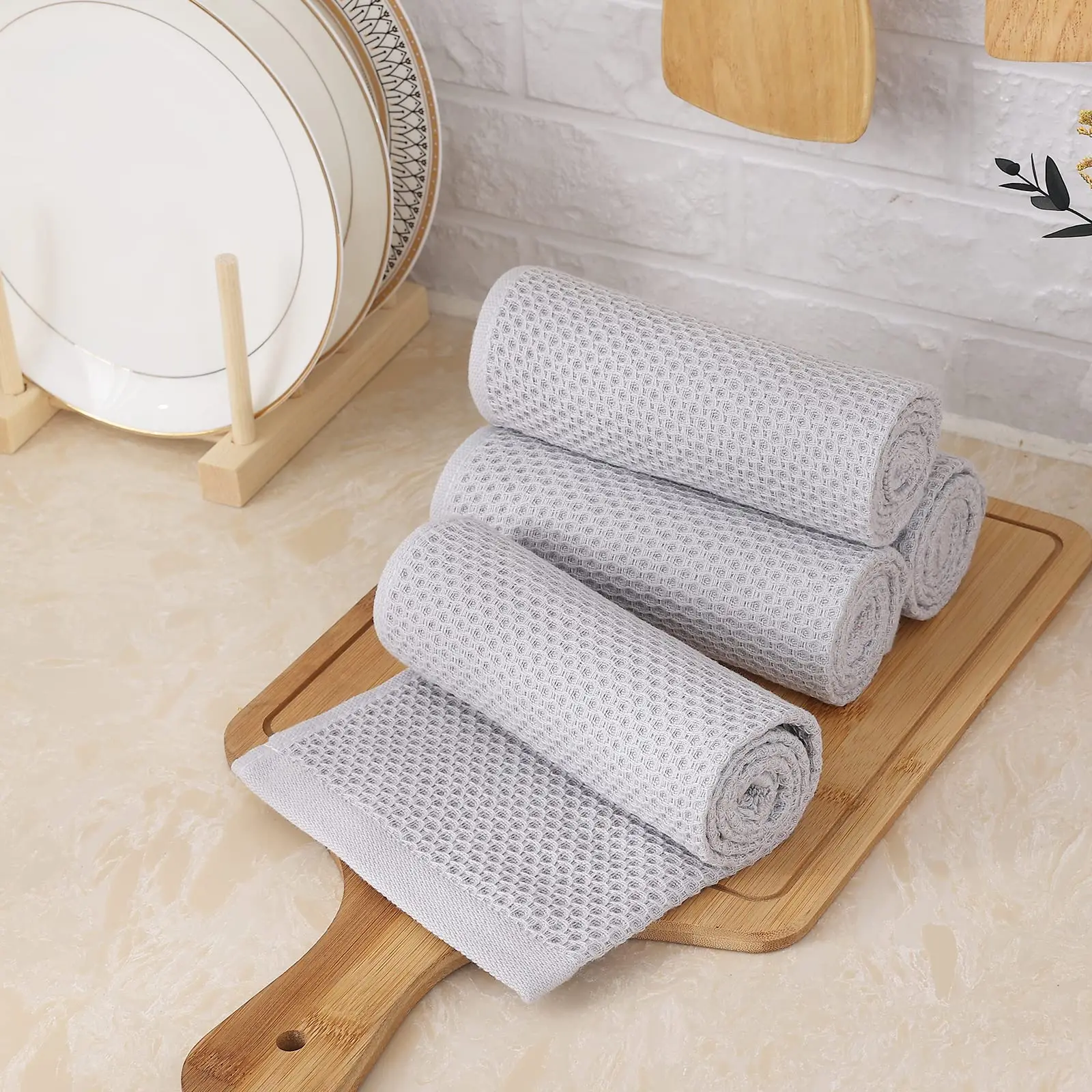 Homaxy 100% Cotton Dishcloth Waffle Weave Hand Towel Soft Absorbent Kitchen  Dish Cleaning Cloth Quick Drying Kitchen Tools - AliExpress