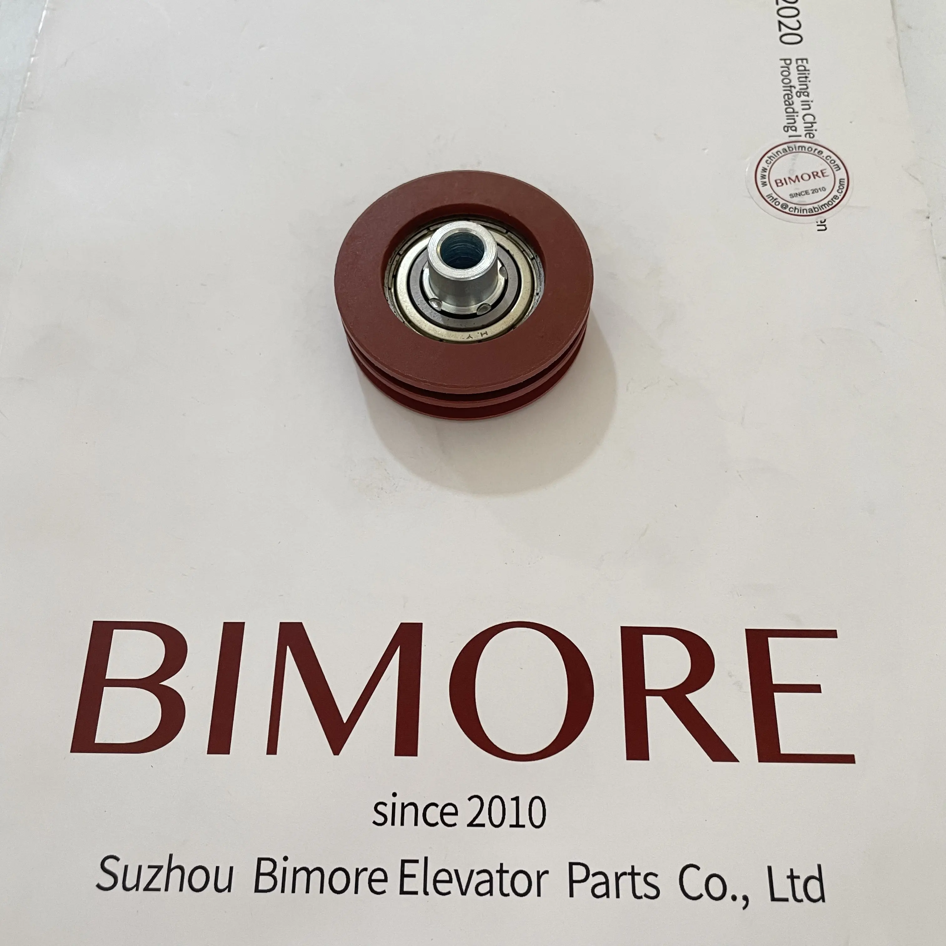 Elevator Double Groove Wire Rope Wheel KM89627G02 OD52MM W16MM Bearing 6003 52*16*6003 Use for Kone