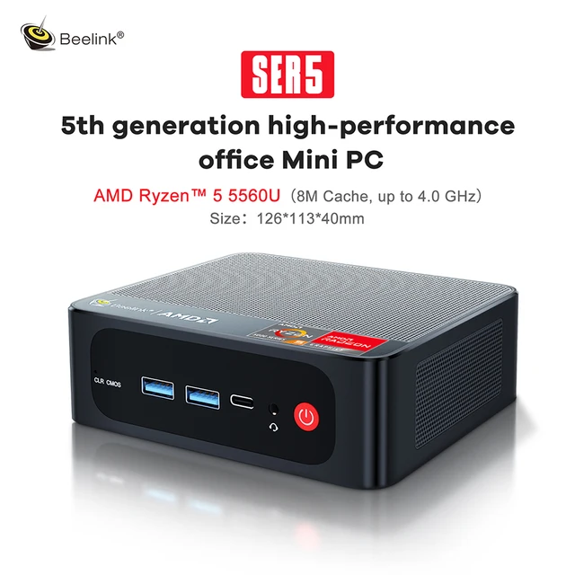 Beelink SER Mini PC Win10 Pro, AMD Ryzen 7 3750H, DDR4 16GB RAM 512GB NVMe  SSD,Compatible Win11, WiFi, Dual HDMI, Type-C 4K@60Hz Out - Cdiscount  Informatique