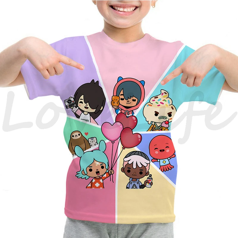 

2022 Children Toca Boca Life World T Shirt Kids Harajuku Streetwear Toca Life World Tshirt Tops Teenager Anime 3D T-shirts