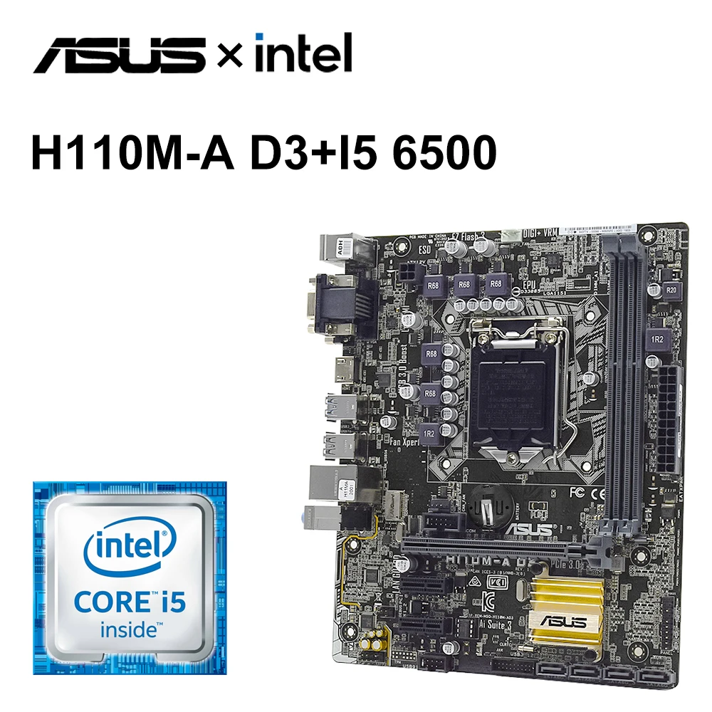 ASUS H110M-A D3+i5 6500 Motherboard DDR3 Kit with Intel H110 ...