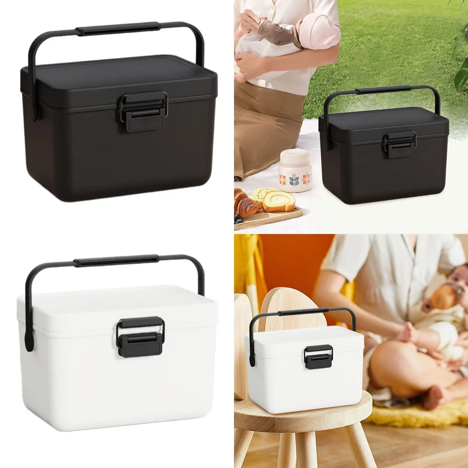 Cooler Box Ice Chest Small 3.8L Personal with Handle Container Hot/Cold Retention Cooler for Beach Picnic Party Outdoor