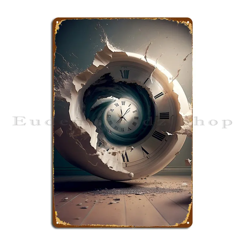 Time Warp Machine On A Dark Background Metal Sign Poster Funny Living Room Wall Murale Cinema Stampato Tin Sign Poster