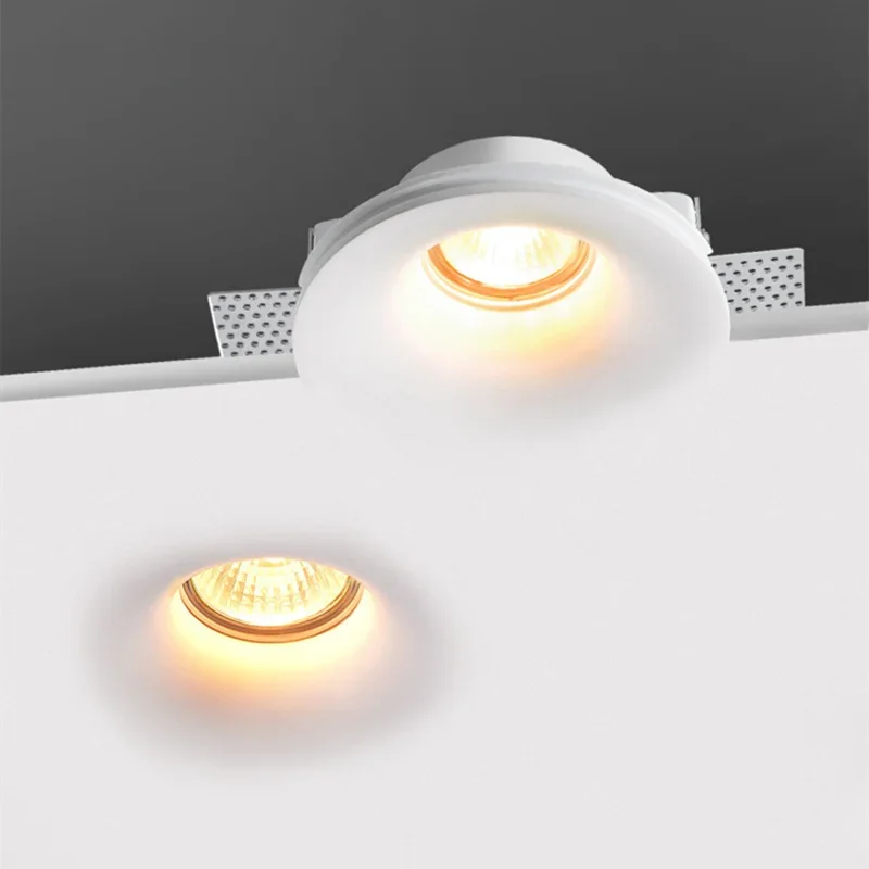 오목 석고 다운라이트 천장 램프, GU10 LED 눈부심 방지 임베디드 경계선 없는 스포트라이트, 거실 침실 통로 홈 조명