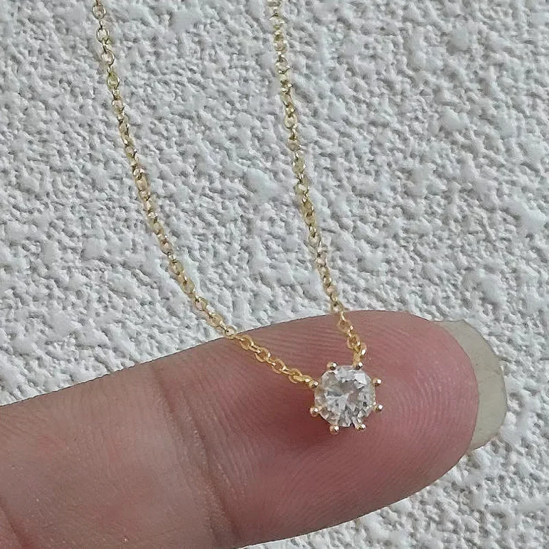 LGKGL Fashion 100% 925 Sterling Silver Necklace For Women 18K gold Plated 5A Zircon Pendant Necklace Real Money Fine Jewelry 5