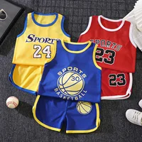 Ensemble de sport pour enfants, pour garçons et filles, maillot de basket-ball pour bébés, débardeur en maille, short, séchage rapide, vêtements de sport d'été 2