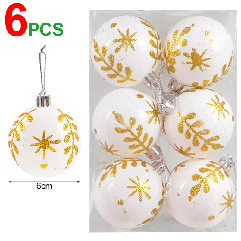 thumbnail image 1 of Bolas de Navidad pintadas y galvanizadas, colgantes para árbol de Navidad, adornos de bolas para Navidad, Año Nuevo, decoración del hogar, juguetes para niños, regalos, 1 of 5