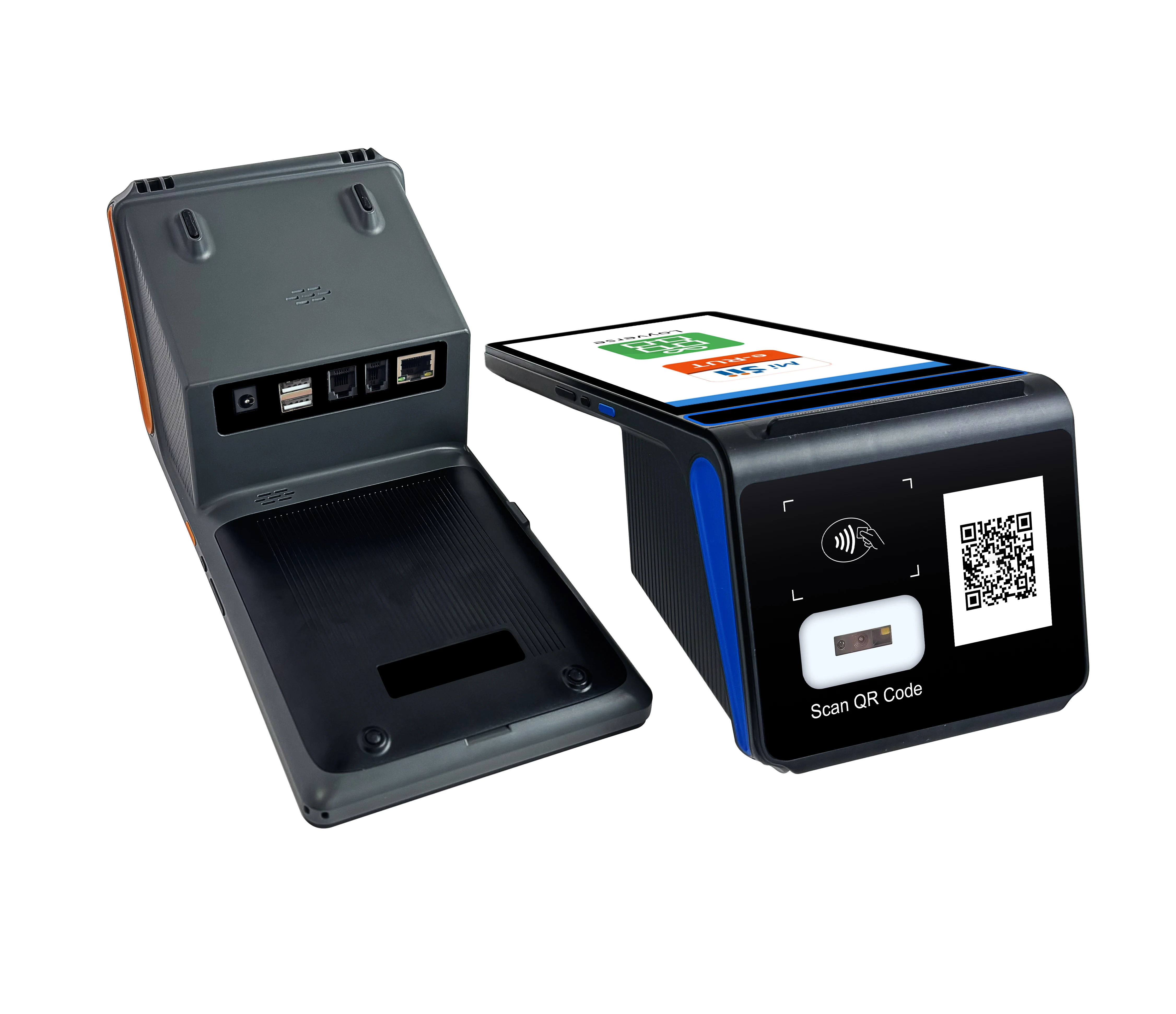8 inch Android 12 POS Terminal with 58/80mm Printer Loyverse Desktop POS 4G WIFI BT Connection 2D Scanner NFC Cash Register
