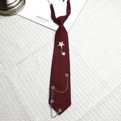 Chain Star Decoration Tie - College Style Fashionable Personalized Accessory - POLYESTER (Red3)