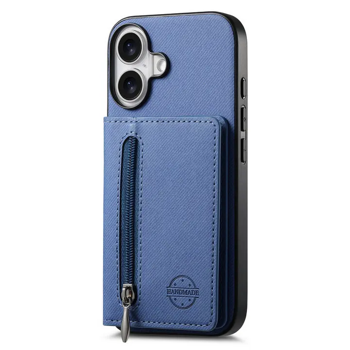 Luxury RFID Blocking Leather Wallet Case with Zipper