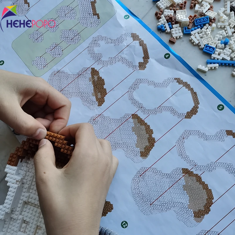 2000+pcs 16013 Mike Dog Building Blocks Diamond Micro Small Particles Spelling Toy Pet Dog Block Model Toys for Children Gifts 3