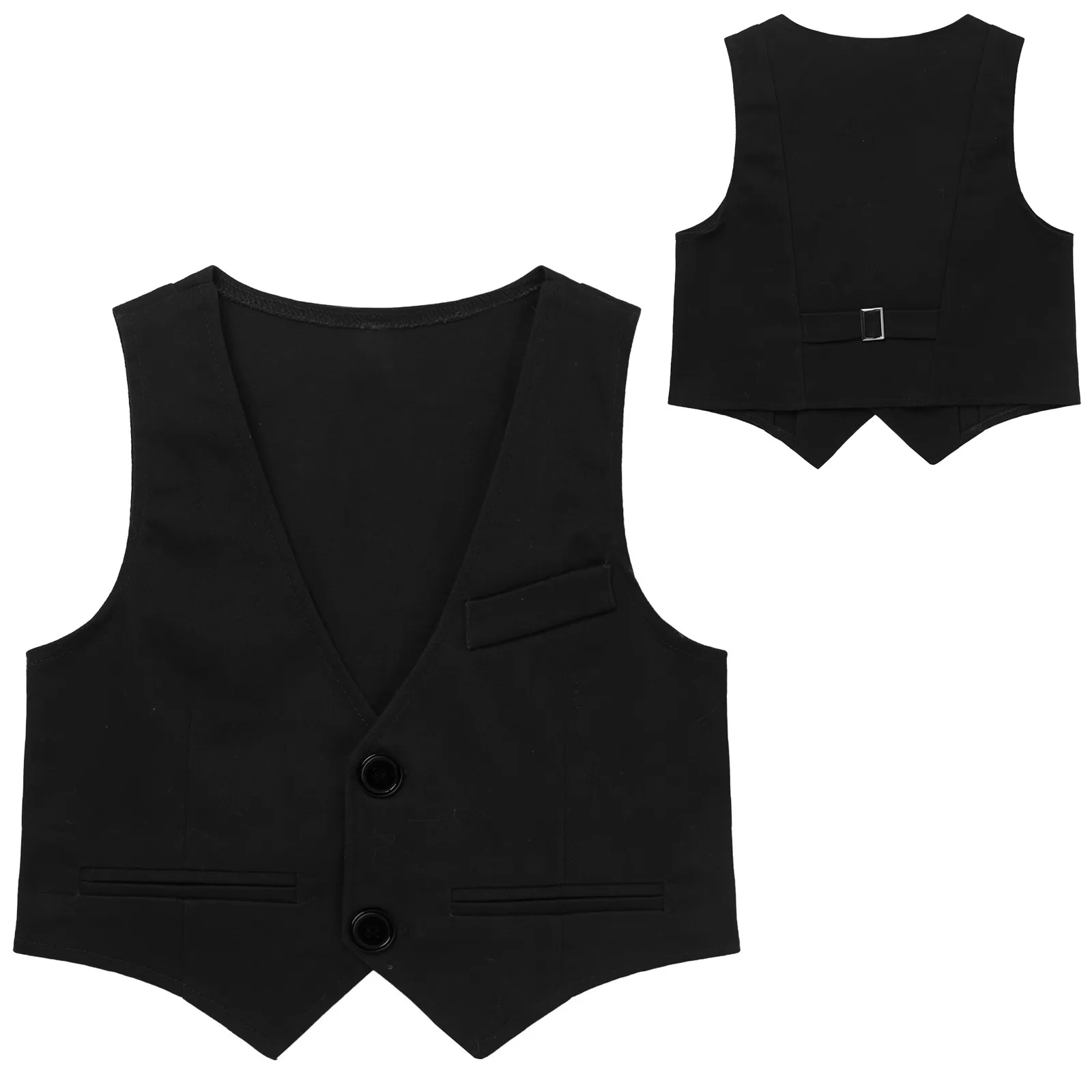 Child Boys Gentlemen Vest Single-Breasted Formal Waistcoat Wedding Birthday Party Evening Photography Stage Performance Costume Kids Vest Boys Formal Waistcoat