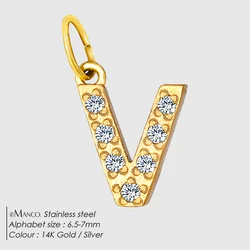 Elegant Diamond Alphabet Pendant for Women - Customizable DIY Necklace Bracelet Jewelry Making Gift (Silver)
