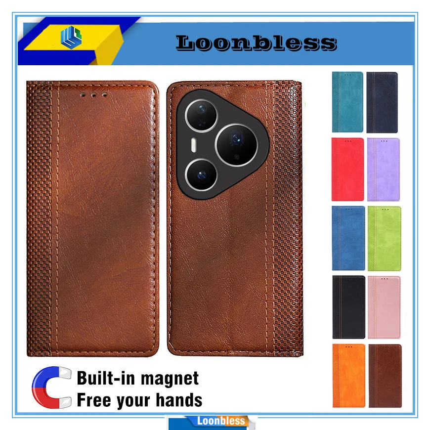 Leather Flip Case for Huawei Pura 80 Ultra - Elegant Phone Cover Holster Shell