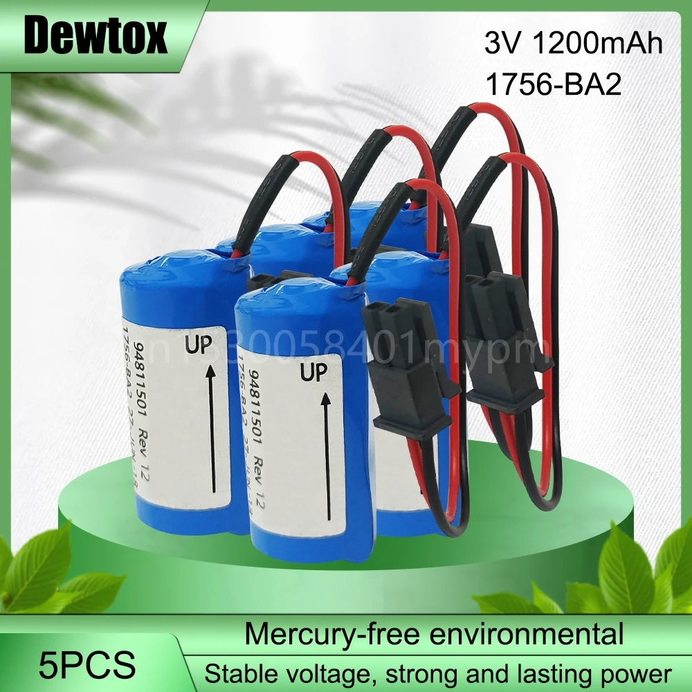 

5PCS 1756-BA2 1756BA2 BR2/3A-AB 3V CNC PLC Controller Lithium Industrial Battery Pack with Plug For Allen Bradley Battery