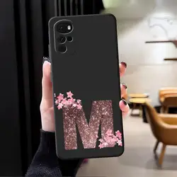 Floral Letter Pink Phone Cover Case for Motorola Edge 20 Lite (Mix01)