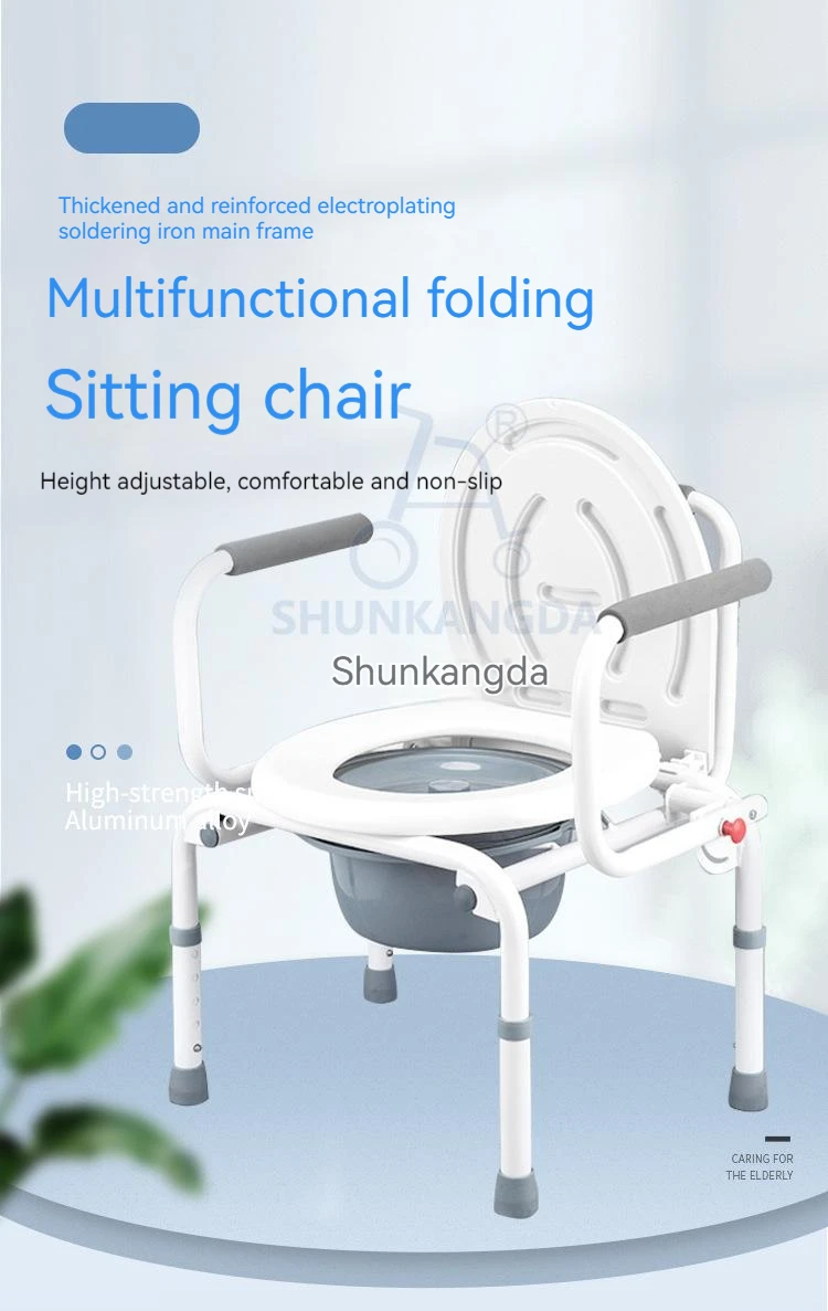 Disabled Medical Suppliers commode toilet chair Support with bedpan for the Elderly and Adults 5
